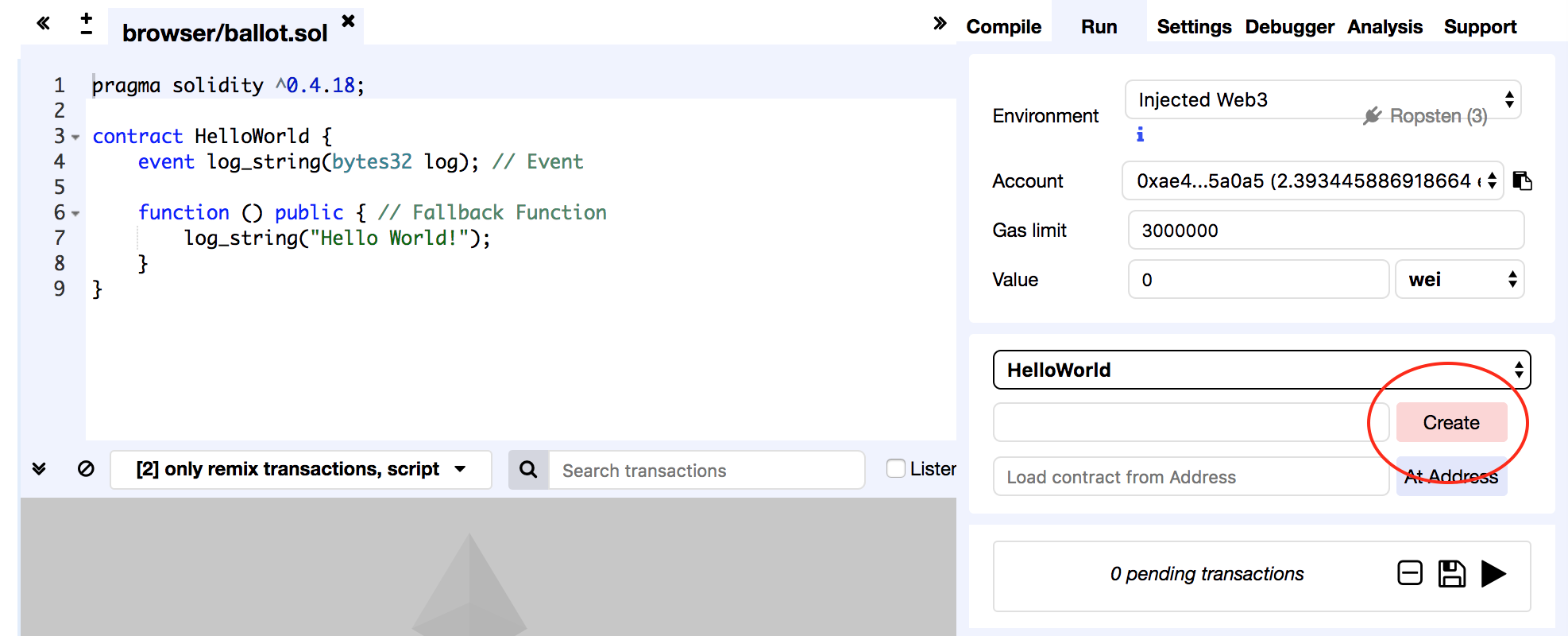 Hello World Ethereum Smart Contract – Talk Crypto